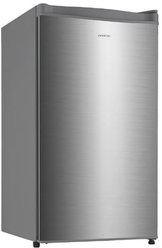 INFINITON Frigorifico Una puerta CL-92L8XEG, 88 litros, 83 cm de Altura, Tecnología Defrost, Iluminación LED interior, E, Equipamiento interior con perfiles cromados, Inox
