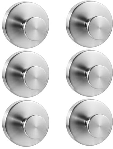 Wensdr 6 Stück Edelstahl-Saugnapfhaken, ohne Bohren, wasserdichte Saugnapfhaken für Dusche, Küche, Bad, Vakuum-Saugnapf für Wand, Glas, Spiegel