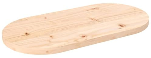 Xichuzi Tischplatte 80x40x2,5 cm Massivholz Kiefer Oval, Arbeitsplatte, Waschtischplatte, Bürotischplatte - 824350