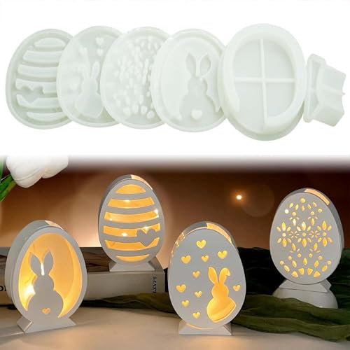 Silikonformen Gießformen Ostern, 6 Stück Silikonform Ostern, Raysin Gießformen, Silikonform Osterhase, Gießformen Silikon Frühling, Silikonform Osterei, DIY Silikonformen Ostern Für Handwerk