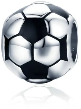 Fußball Charm Perle Fußball Sport Echtes 925 Sterling Silber Kompatibel Armband
