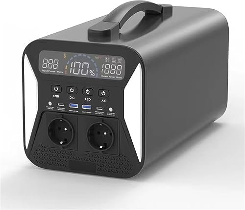 IYUESQ Centrale électrique Portable 1000 W Générateur Solaire Stockage d'énergie Mobile Batterie 1000 Wh avec AC/DC/USB/PD-Type-c/Port de Voiture/Lumière SOS pour Camping-Car et Maison