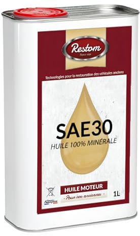 RESTOM - Huile moteur pour véhicules anciens SAE 30-1L