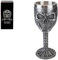 PMS Gunmetal Skull Gobelet – Calice gothique noir et argent en acier inoxydable – Parfait pour Halloween, pirates et cadeaux gothiques