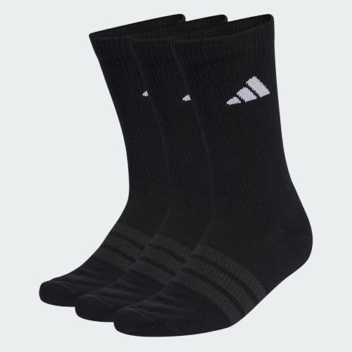 adidas Mixte Cushioned Sportswear Crew Socks 3 Pair Pack, black/black/white, 42-45