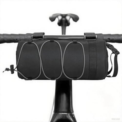Dasellfa Fahrradtasche Fahrrad, Wasserdicht Fahrradtaschen, Lenker, Fahrradkorb Vorne, Tasche, Lenkertasche, Lenkertaschen, Abnehmbarer Schultergurt (Grey)