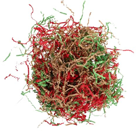 HOMOCONO Decorative Confetti Raffia Straw Shredded Paper Filler for Basket Hamper Party Decoration Grams Crinkle Paper Filler for Box Packing