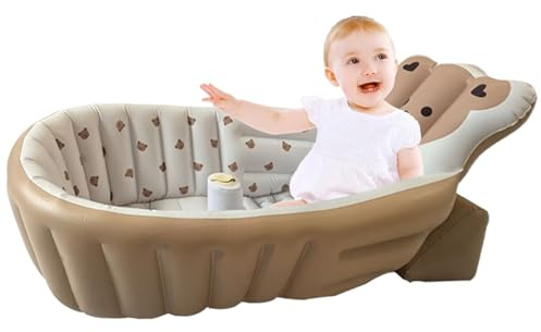 Bañera Bebé Bañera Hinchable Infantil Asiento | Ajustable Plegable Accesorio Baño Para Viajes Camping Playa Piscina