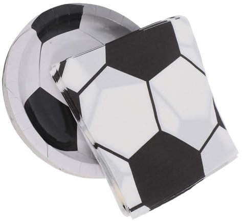 Ipetboom Platos Desechables para Fiesta de Fútbol Servilletas 40 Piezas Coordinación Completa Decoraciones para Cumpleaños de Niños Multiusos