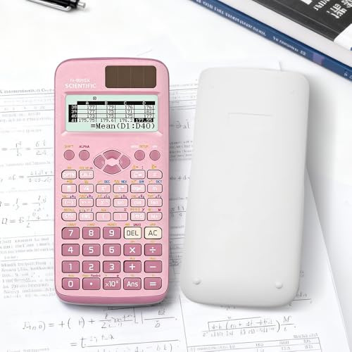Wxeadu FX-991EX Scientific Calculator, A Level Maths Calculator with 552 Functions, 10+2 Digits Written Display, Portable Scientific Calculator for Students, Business, Office, Engineering (Pink)