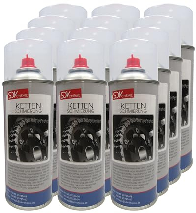 SDV Chemie Kettenschmierung Spray 12x 400ml | Kettenfett, Pflegespray, Schmiermittel