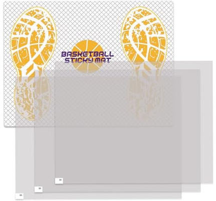 SunsoilGiant 90 Stück Basketball Bodenmatte Basketball Haftmatte Und Ersatzbodenbelag PVC Schuh Klebematte für Bessere Bodenhaftung Basketballplatz Ausrüstung für, 90 Klebrige Matte