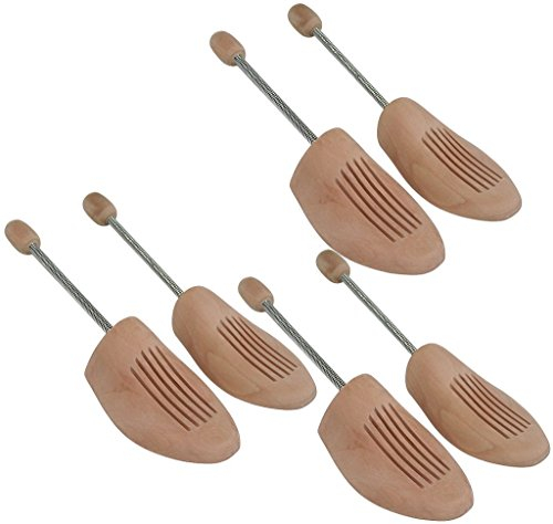 DELFA Set aus 3 Paar Holz Schuhspanner Schuhformer Schuhstrecker mit Spiralfeder Damen Herren Gr. 36/37