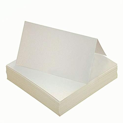byou Tischkarten,Platzkarten 100 stück Perlweiss Blanko Namenskarten für Hochzeiten Geburtstage Taufe Familienfeiern Trauerfeiern Meetings Präsentationen 10 * 10cm