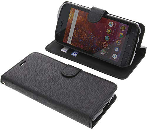 foto-kontor Tasche kompatibel mit CAT S61 Book Style schwarz Schutz Hülle Buch