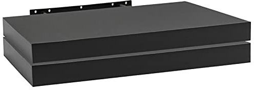 WOLTU Wandregal 2er Set, Wandboard Bücherregal, Regal Deko aus MDF, Hängeregal Schwarz, 60 x 23 x 3,8 cm RG9319sz-2
