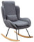 FineBuy Schaukelstuhl Capri Stoff/Holz Design Relaxsessel 75 x 110 x 88,5 cm, Sessel Schwingsessel mit Gestell, Polster Relaxstuhl Schaukelsessel, Moderner Schwingstuhl, Hochlehner