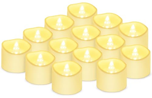 daphome Candele a LED Senza Fiamma Portò Candele Flickering Flameless,per Decorazione di Casa Camera Natale Partito Matrimoni Compleann(14 pezzi nella scatola)