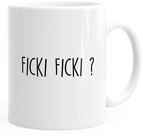 MoonWorks® Kaffee-Tasse mit Spruch Ficki Ficki? Motiv lustig Ironie Kaffeebecher weiß Keramik-Tasse