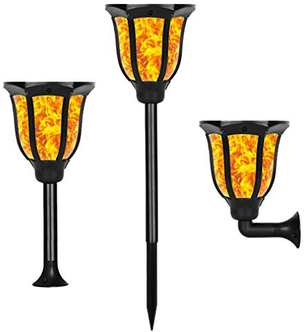 1Pc Solar Außenleuchten Flackernde Flammen Taschenlampe Wasserdichte Landschaftsbeleuchtung Auto On / Off Path Lights