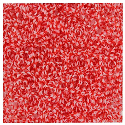 Lily Collection 200 Loom Bands Bänder Gummibänder 5500 Starter Set Anhänger Charms Perlen DIY (200 x Rot Weiß Gestreift)