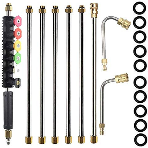 Rfvtgb Pressure Washer Extension Wands - 120 Inch Power Washer Gutter Cleaning Tools, Telescoping Replacement Lance, Window Cleaner Nozzles Tips