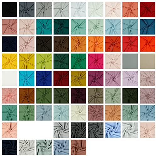 Tessuto in jersey, tinta unita, al metro, certificato Tex Standard 100, 69 colori a scelta, tinta unita + mélange (M041, grigio chiaro melange, 100 x 150 cm)