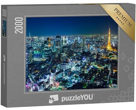 puzzleYOU: Puzzle 2000 Teile „Skyline von Tokio bei Nacht“ – aus der Puzzle-Kollektion Tokio, Städte Weltweit