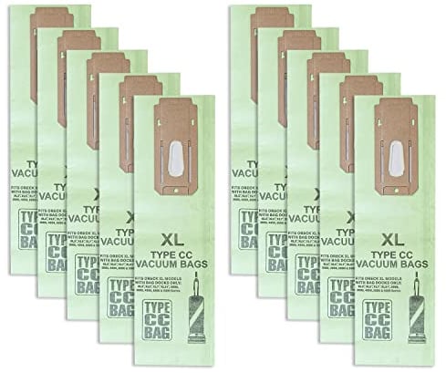 10 Pack Replacement Type CC Vacuum Bags for Oreck XL XL2 XL7 XL21 Upright Vacuum Cleaner,Part # CCPK8, CCPK8OH, CCPK8DW, AK1CC6A