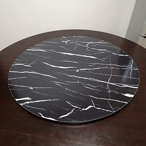 KEppd Lazy Susan Küchen-Drehteller aus Marmor, Esstisch, drehbares Tablett, 360° drehbare Servierplatte, runder Tisch-Drehteller mit geräuscharmen Lagern, 70–90 cm