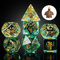 Cusdie 7-teiliges DnD-Würfel-Set, polyedrisches Würfel-Set, gefüllt mit Tieren, für Rollenspiele, Dungeons and Dragons, DnD-Würfel, Pathfinder (Braune Schildkröte)