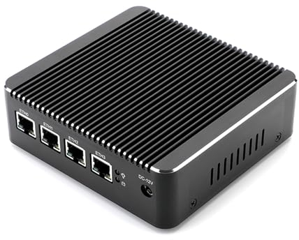 HSIPC Newer Celeron J4125 Quad Core Firewall Micro Appliance, Mini PC, Nano PC, Router PC with 8G RAM 128G SSD, 4*i226 2.5GBE Port AES-NI Compatible with pfsense opnsense...…