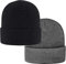 2 Stück Classics Beanie Mütze Herren Damen,Unisex Wintermütze,Knit Cuffed Beanie Hat,Dehnbar Weiche Strickmütze für läuft Autofahren Radfahren Arbeiten Outdoor (Schwarz und Dunkelgrau,2 Stück)