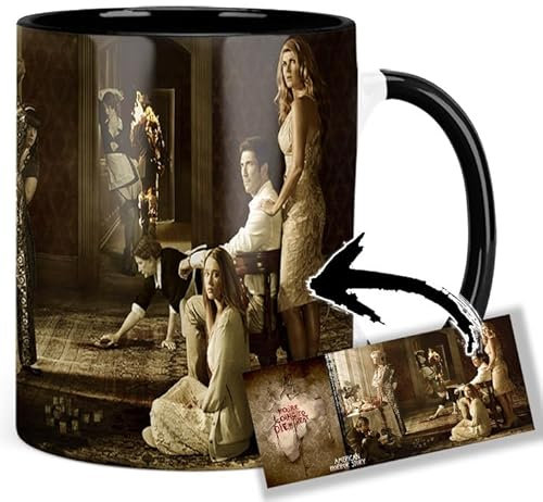 MUGSVILLE American Horror Story Tasse Ceramique Intérieure et Poignée Noire Mug