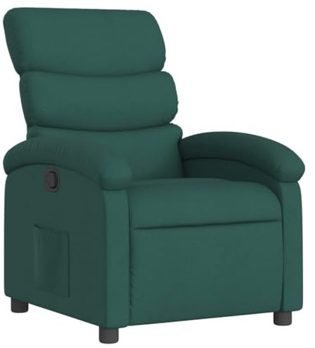 vidaXL Relaxsessel, Sessel mit Liegefunktion, Fernsehsessel Verstellbare Rückenlehne, Liegesessel Ruhesessel Polstersessel, Dunkelgrün Stoff