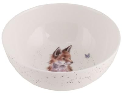 Wrendale Designs Porzellan Müsli Schale tief, Motiv Fuchs, ca. 15,5 cm D, ca. 536ml von der britischen Künstlerin Hannah Dale für Müsli Dessert Nachtisch Eiscreme Snacks- & Suppen oder als Geschenk