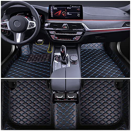 Auto Fußmatten für BMW 3 Series F30 F31 F34 2013-2017 Allwetter Fussmatten Innenraum Zubehör Fussmatten,Schwarz-Blau