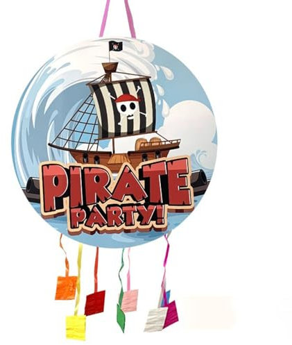 Deliex. Piñata cumpleaños infantiles Pirata 43 cm. Piñata Decoración Fiestas Infantiles Niño y Niña - Piñatas para rellenar con juguetes y chuches. (PIRATA 43 CM)