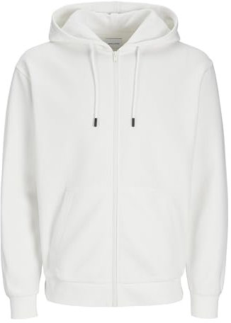 JACK & JONES JJEBRADLEY Veste à Capuche avec Fermeture éclair Unie, Cloud Dancer, L
