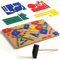 The Magic Toy Shop Hammer and Nail Game Tap Art Board Set Educational Toy Kids Activity Toy Wooden Hammer Cork Board Set