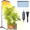 EU-Eurostecker LED Pflanzenlampe mit Ständer & Zeitschaltuhr(4/8/12H), 25 Watt Vollspektrum Grow Lampe, 12-48 Höhenverstellbare Pflanzenlicht mit Stativ für Zimmerpflanzen, Einfachste Montage