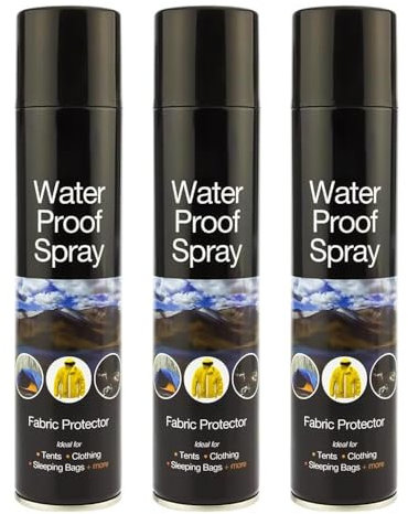 3 x Waterproof Spray 300ml for Shoes Fabrics Tents Jackets Walking Boots Trainers Coats Camping Hiking and Clothes Long Lasting Fabric Protector for Waterproofing & Stain Resistance Sold by Zinnia