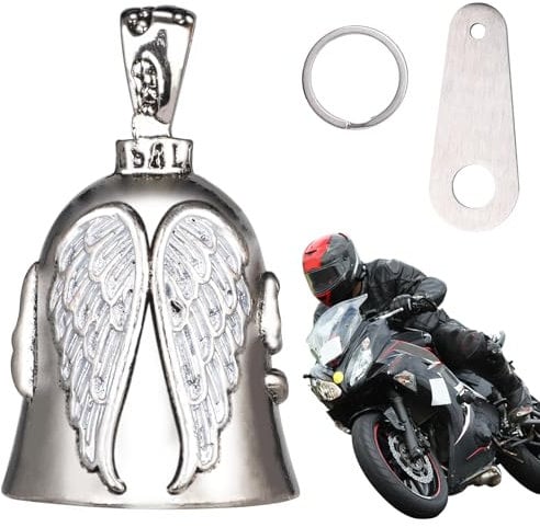 GeeRic Clochette de Moto, Clochette d'équitation Clochettes de Moto avec Support Clochettes de Motard ou Porte-clés Accessoires de Moto pour la Chance