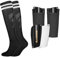 Aquzhou Kids Football Socks Set with Shin Pads Boys and Shin Pad Sleeves, Aged 6-13 Boys Football Socks Cushioned Knee High Breathable Girls Boys Soccer Sock for Kids Junior (Black)