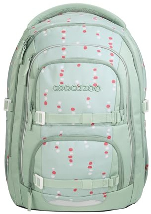 Coocazoo PORTER Schulrucksack „Dancing Dots”, mint, ergonomischer & anpassbarer Tornister, höhen- & größenverstellbar, mit Brustgurt & Hüftgurt, ab der 3. Klasse