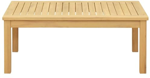 PTUGUOF Couchtisch Akazienholz massiv 90 x 50 x 36 cm, Massivholz Gartentisch aus Akazie, Stabiler Holztisch mit natürlicher Maserung für Garten und Wohnraum