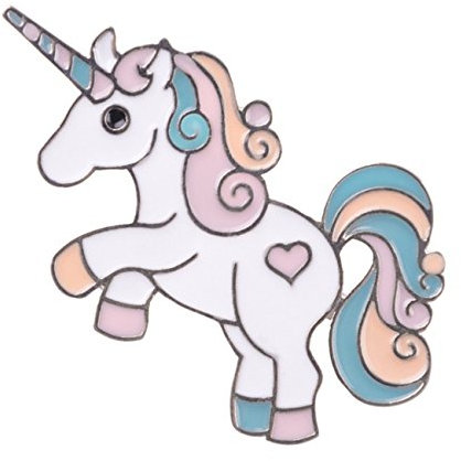 Einhorn Pony Brosche Miniblings Metall bunt Märchen Fee Tier Herz Pin Button Fohlen - Handmade Modeschmuck I Anstecknadel Button Pins