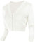 Urban GoCo Damen V-Ausschnitt Kurz-Strickweste Strickjacke (M, weiß)