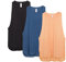 icyzone Damen Sport Top Locker - Atmungsaktive Fitness Shirt Muscle Tank Top Sport Oberteile, 3er Pack (M, Black/Denim/Pumpkin)