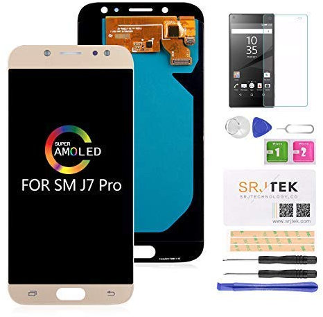 Para J7 Pro 2017 J730 Pantalla LCD De Reemplazo Pantalla LCD AMOLED Conjunto De Digitalizador De Pantalla Táctil Para Samsung Galaxy J7 2017 J730 J730F/DS J730G/DS J730GM/DS Juego De Piezas (Dorado)